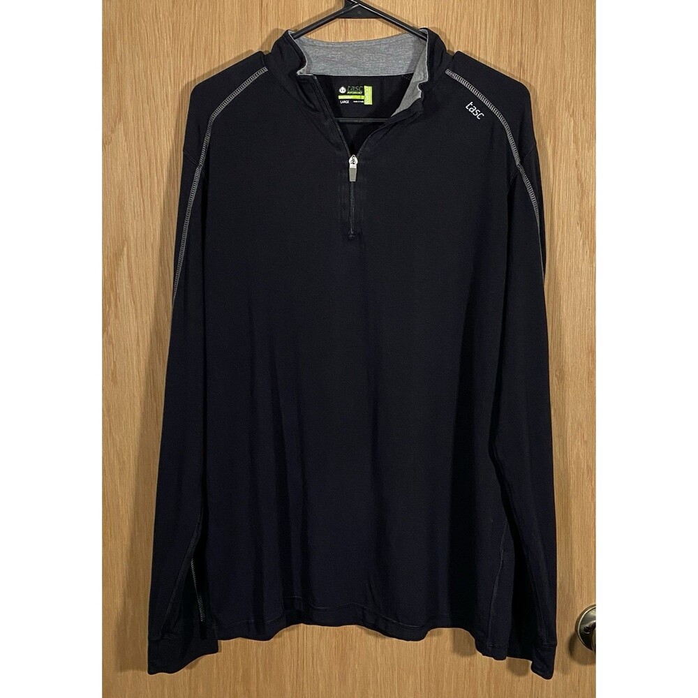 TASC Performance Men's Lg 1/4 Zip Pullover Long Sleeve Bamboo Cotton Base Layer